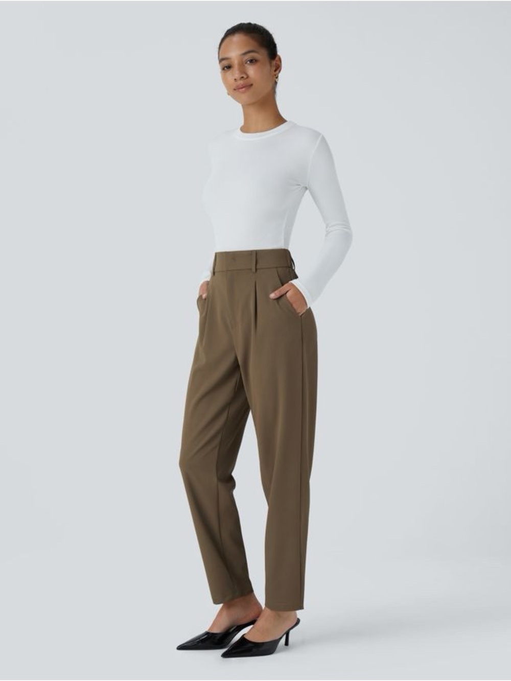 HALARA Flex™ High Waisted Pocket Solid Work Tapered Pants